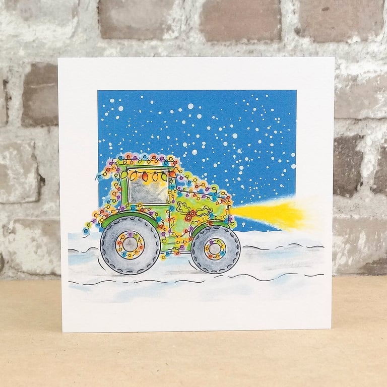 Christmas Card Tractor