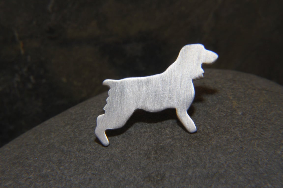 Spaniel Dog Silhouette Lapel Pin Brooch