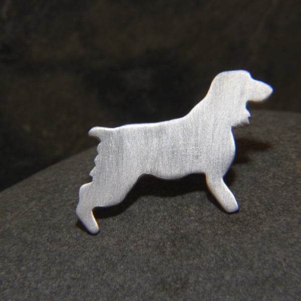 Spaniel Dog Silhouette Lapel Pin Brooch