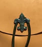 Peach Coloured Leather Medieval Style Pouch with Fleur de Lis Closure - Image 4