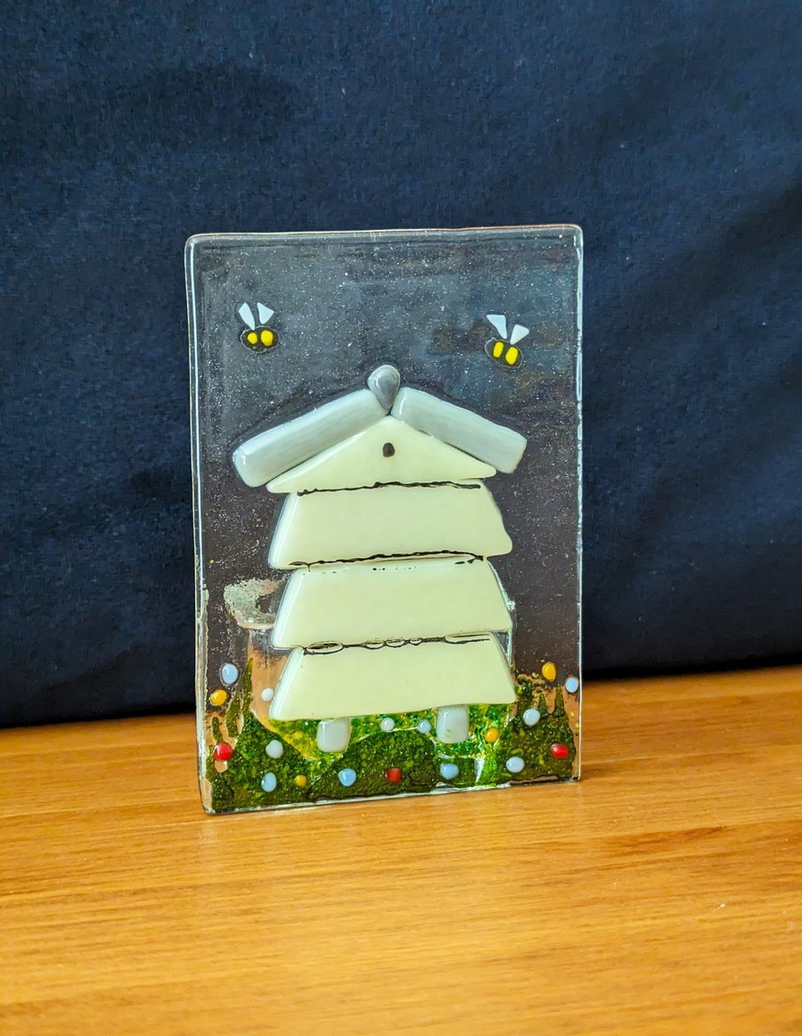 Fused Glass Beehive Tealight Candle Holder