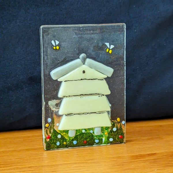 Fused Glass Beehive Tealight Candle Holder