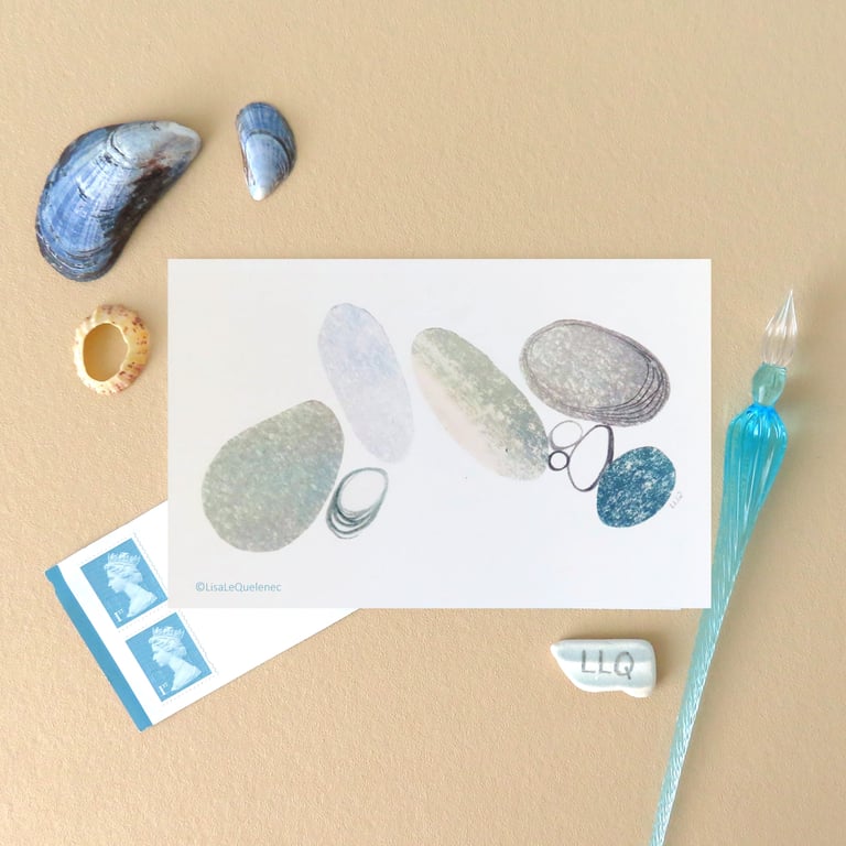 pebbles I an abstract collage study of beach pebbles plastic free