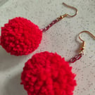 Handmade pom pom earrings 