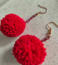 Handmade pom pom earrings 