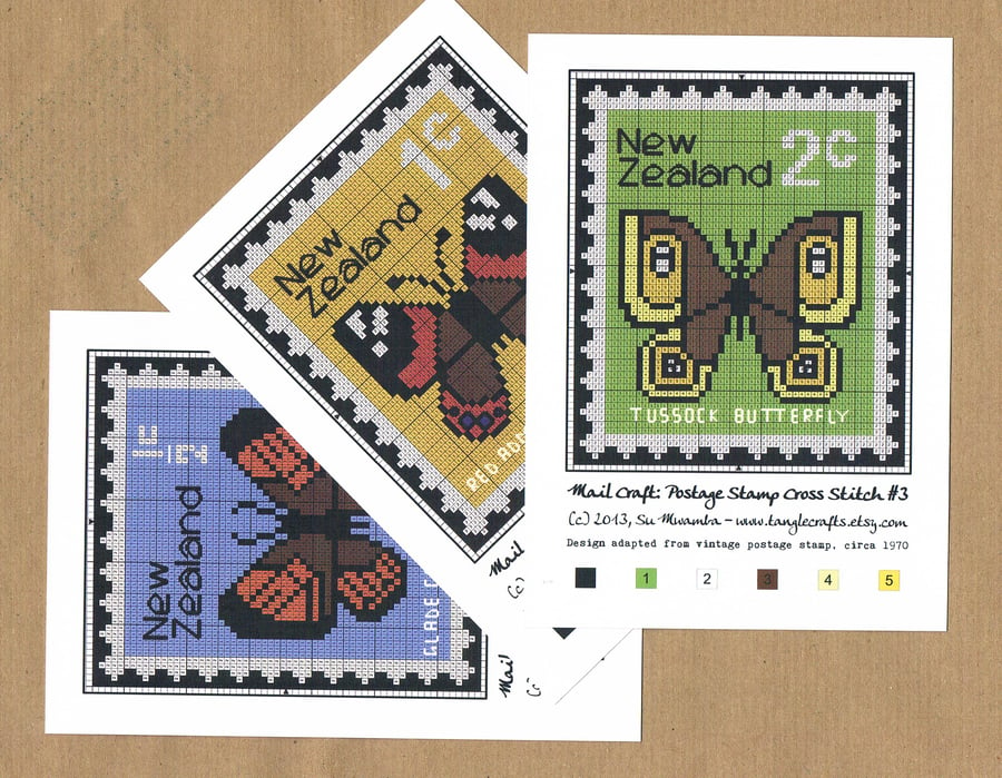 3 x RETRO BUTTERFLY CHARTS - Vintage Postage St... - Folksy