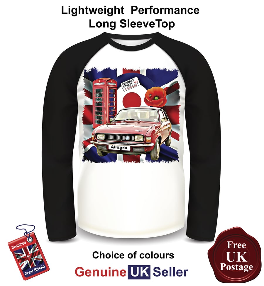 Austin Allegro T Shirt, Long Sleeve Men's Top, Austin Allegro Baseball Top,