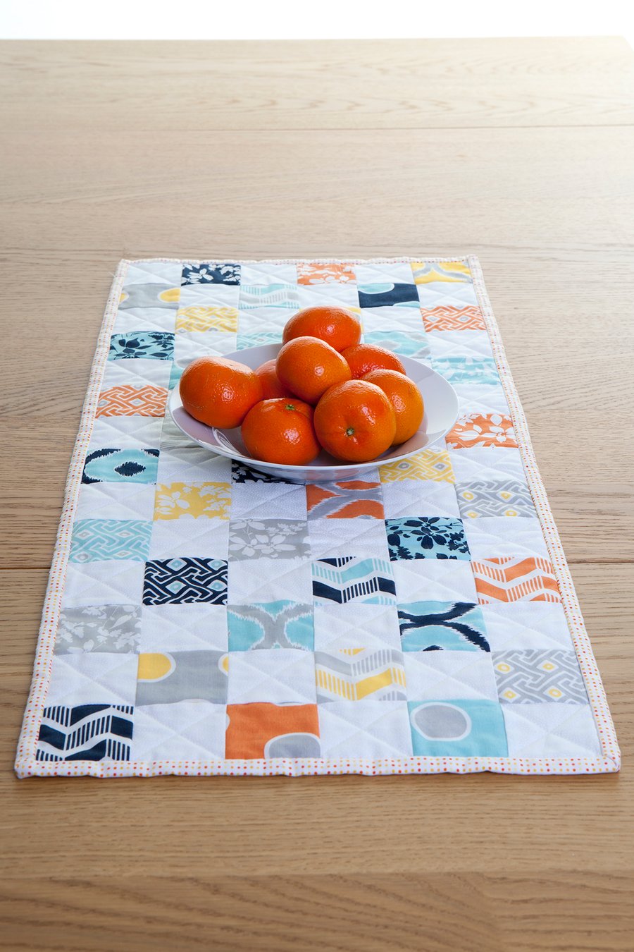 Quilted Sunshine Bright Patchwork Table Runner