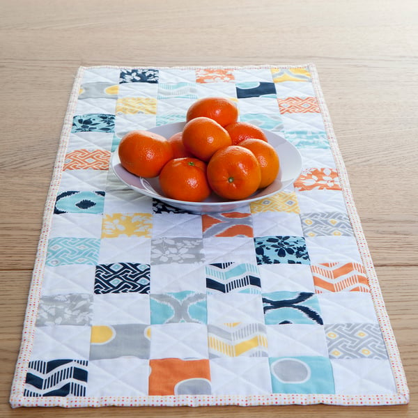 Quilted Sunshine Bright Patchwork Table Runner
