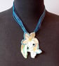 Embroidered Flower Necklace - Two Flowers - Image 1