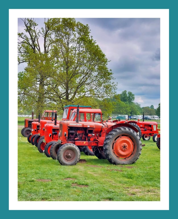Vintage Orange ractors Greeting Card A5