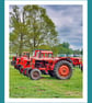 Vintage Orange ractors Greeting Card A5