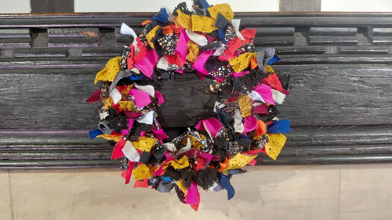 Halloween Rag Wreath  10inchs