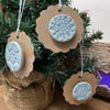 Ceramic Christmas magnet (Blue Snowflake)