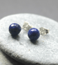Lapis Lazuli & Sterling Silver Stud Earrings - Image 5