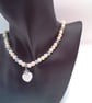 Cream Pearl Necklace Bracelet and Earrings With Shell Heart Beads, Gift for Her - Image 7