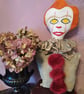 Creepy Halloween, Pennywise clown art doll, IT, art doll, horror art doll