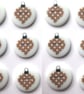 12 Christmas Buttons, Gold Bauble Design, 23mm Wide, Round, Noel! Festive