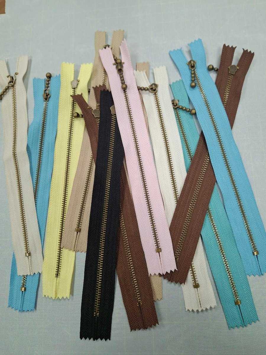 12 x Mixed Colour 20cm Closed End Zips