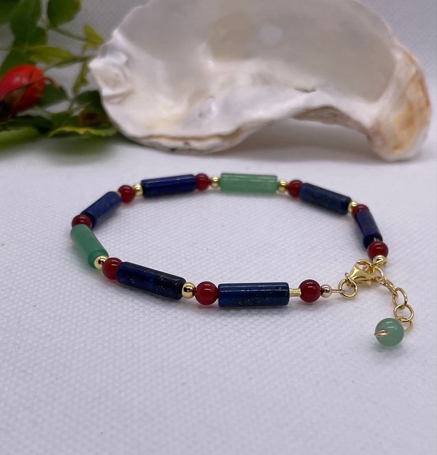 Lapis Lazuli and Green Aventurine bracelet