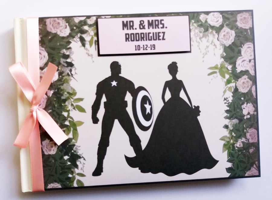 Captain America wedding guest book, superheroes wedding gift