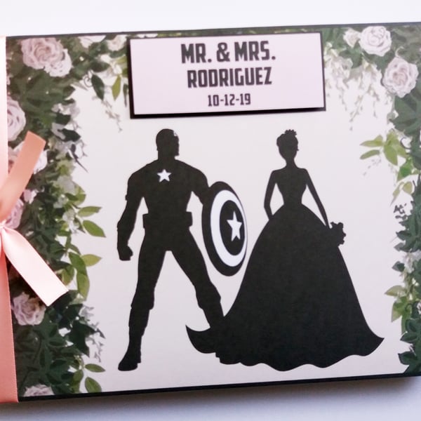 Captain America wedding guest book, superheroes wedding gift