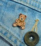 Personalised Christmas Teddy Bear Pin, Gold Bow, Handmade Christmas Gift - Image 3