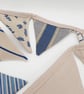 Mini bunting in cream and blue contrasting fabrics.   - Image 2