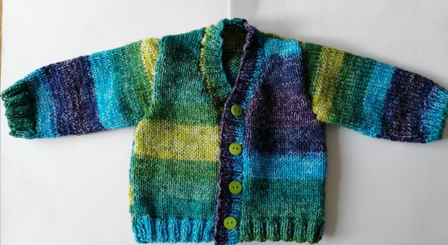 3-6 months boys knitted stripey cardigan