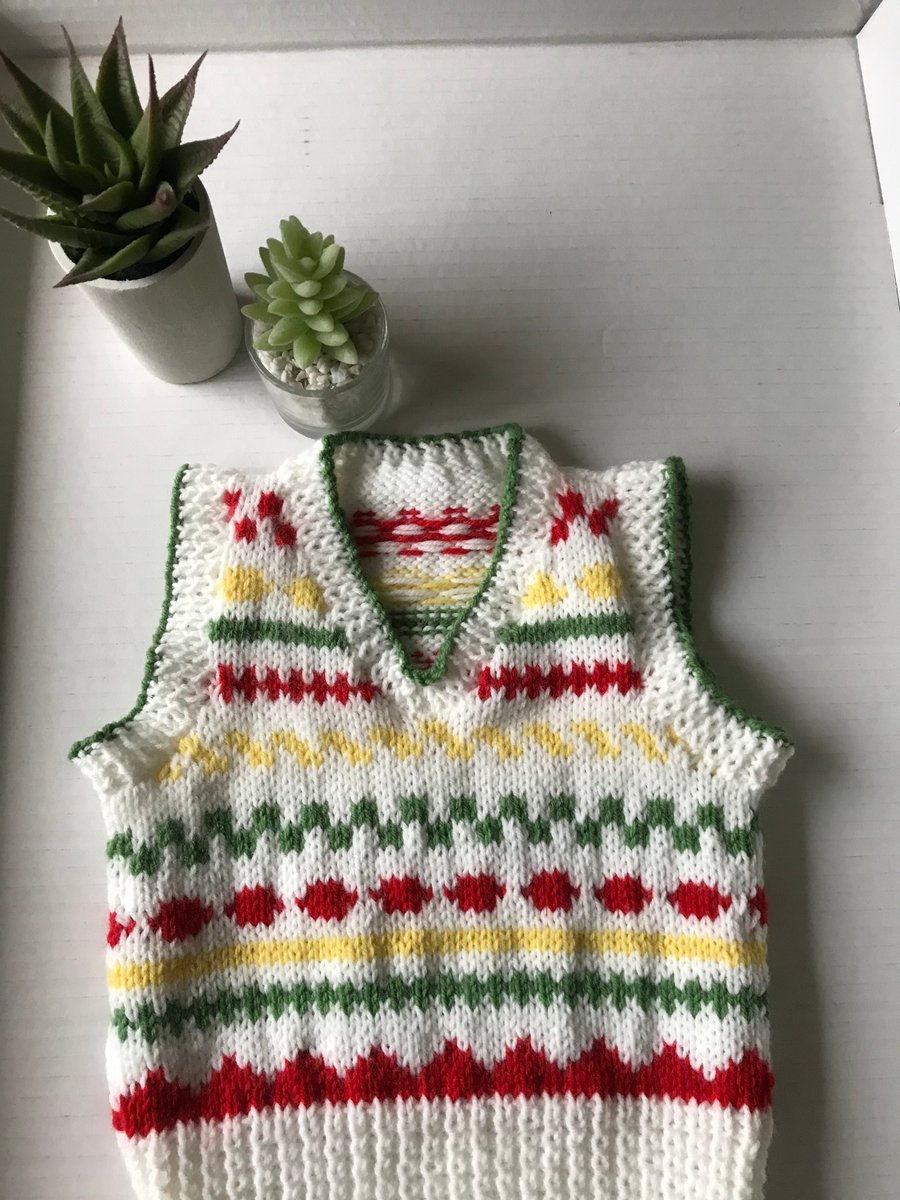 Fair isle patterned tank top for baby