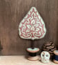 Simple little lino print tree on linen - Image 1