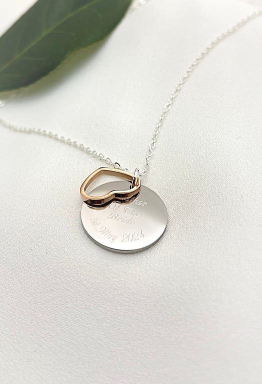 Mother Of The Bride Groom Maid of Honour Bridesmaid Personalised Necklace