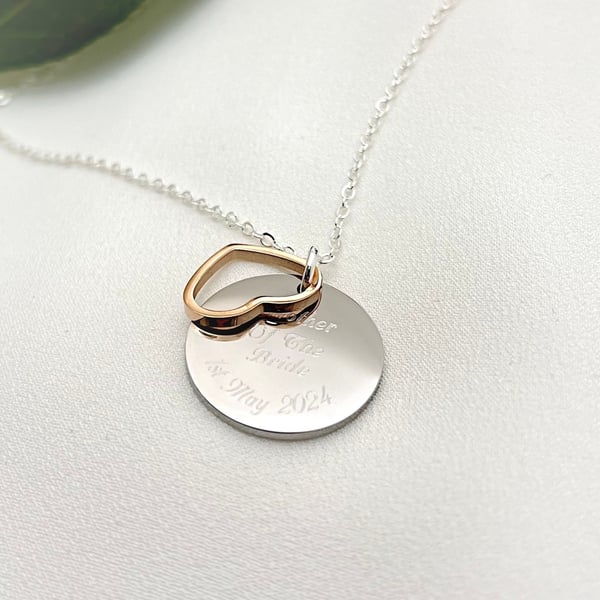 Mother Of The Bride Groom Maid of Honour Bridesmaid Personalised Necklace