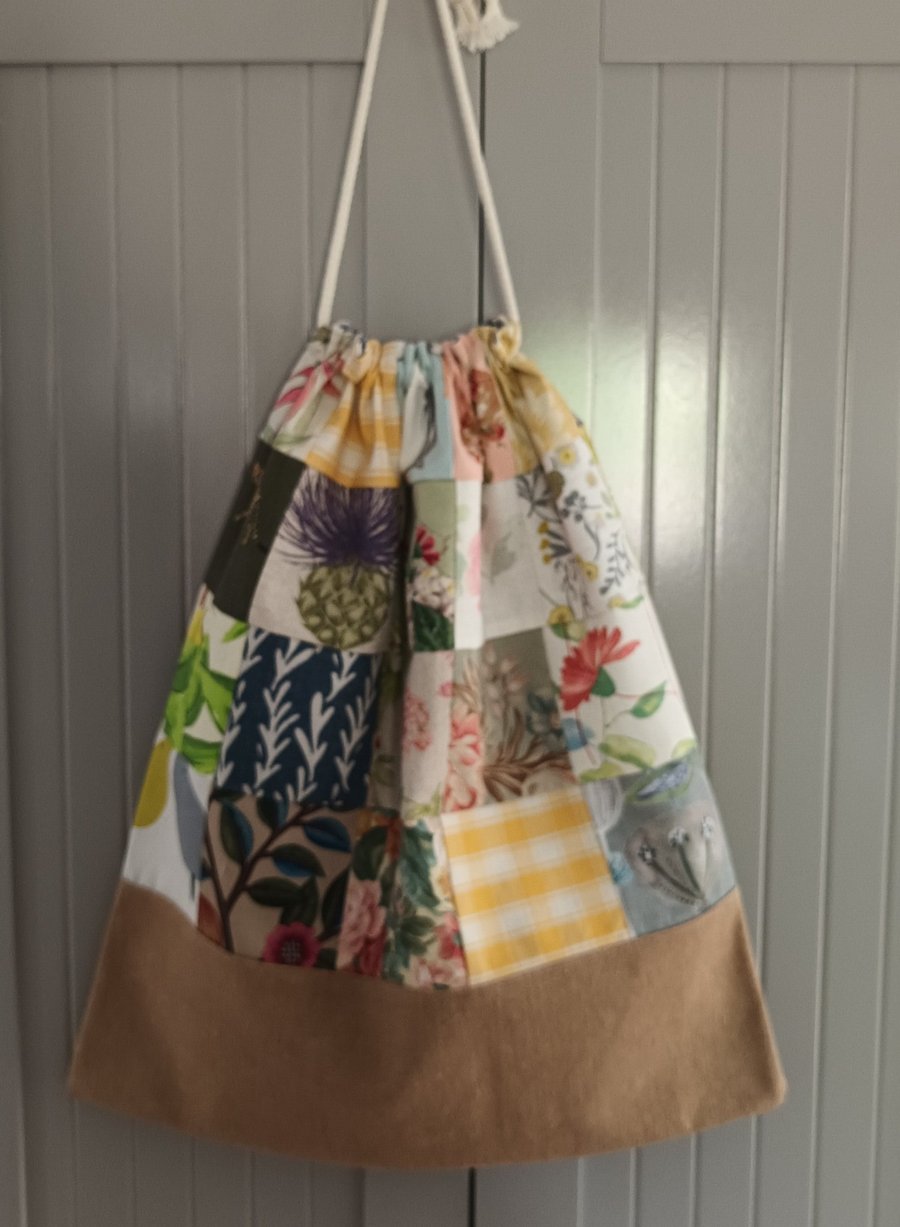 Drawstring lined bag, lined drawstring bag, student gift