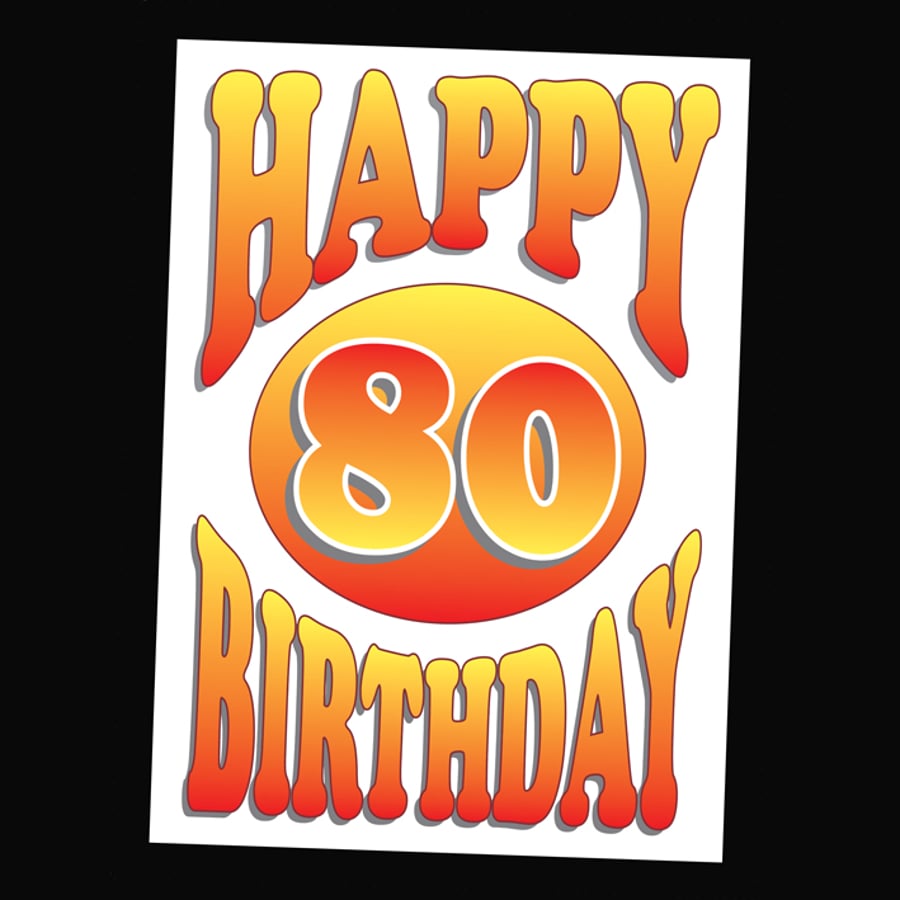 8 - AGED BIRTHDAY CARD - 80 YEARS