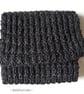 Chunky scarf for men - Guys winter knitwear - Black knitted scarf - Image 2