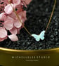 Pink Opal Butterfly Necklace With 925 Sterling Silver Chain - Image 9