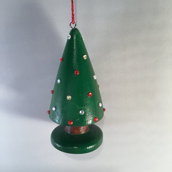 Decorative miniature hanging christmas tree