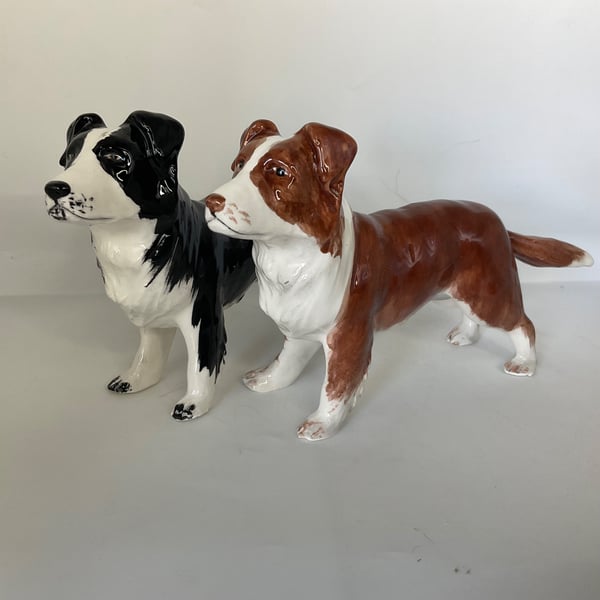 Personalised Border Collie Salt and Pepper shaker set.