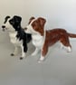 Personalised Border Collie Salt and Pepper shaker set.