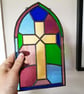 Stained Glass Cross Window Hanging Church - Image 2