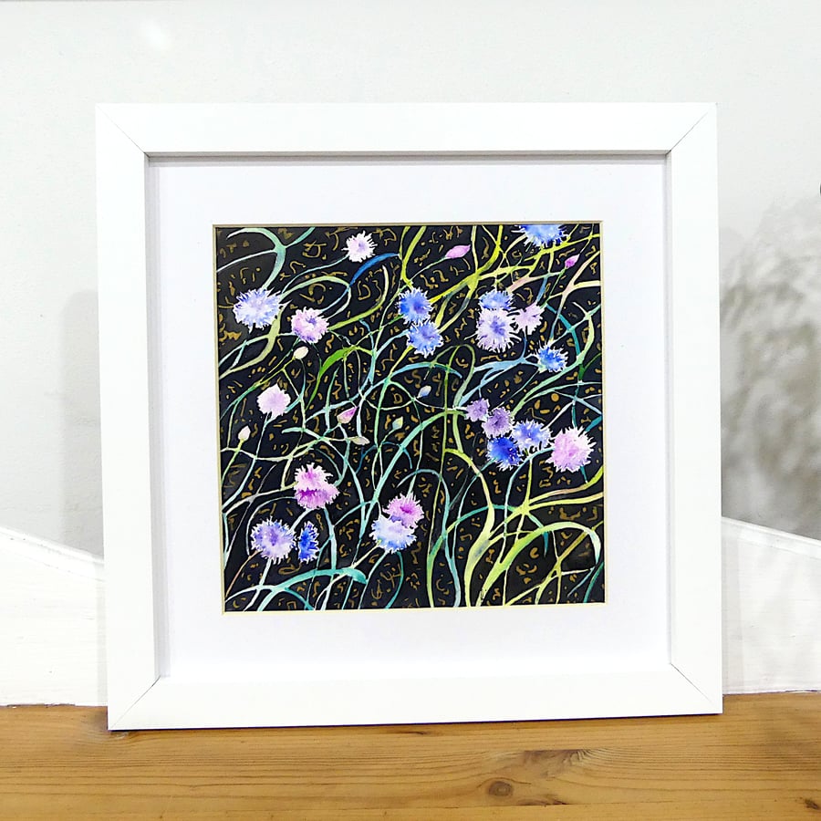 Cornflowers  Framed Original Botanical Watercolour Painting