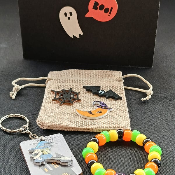 Handmade Halloween bracelet and keyring 