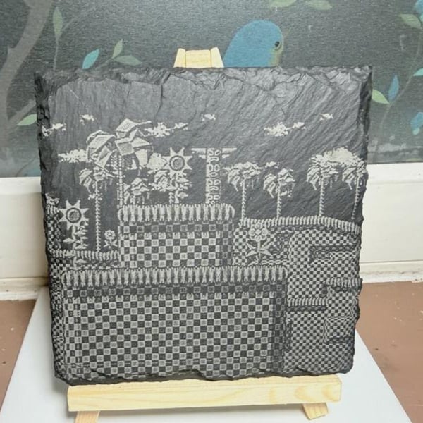 Sonic The Hedgehog Green Hill Zone Laser Etched Coaster