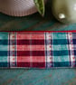 Vintage Tartan Fabric Slim Pencil Case Zipper Pen Pouch Zipper Glasses Pouch