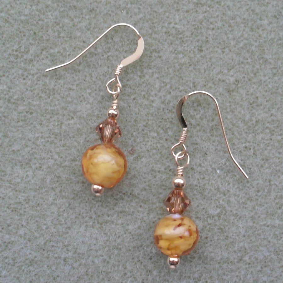 Murano Glass Gold Filled Earrings