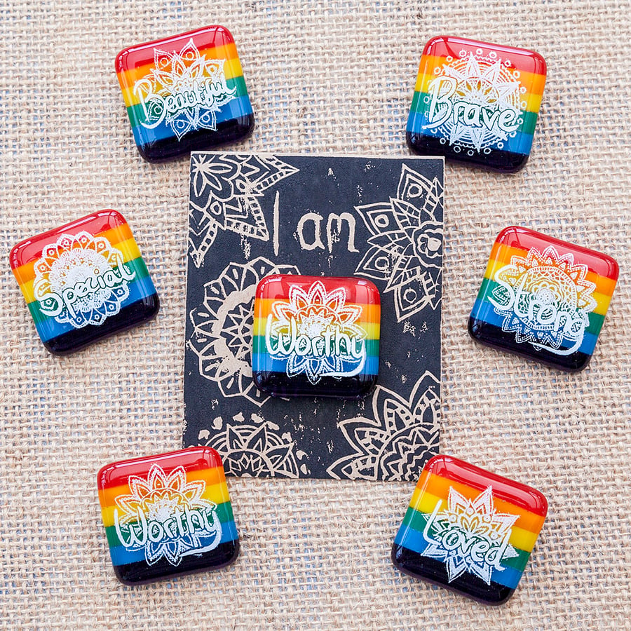LGBTQ Gay Pride Motivational Positive Thinking Glass Enamel Pin Badge