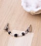 Black bead sweater clip - beaded cardigan guard - Shawl or pashmina clasp  - Image 5