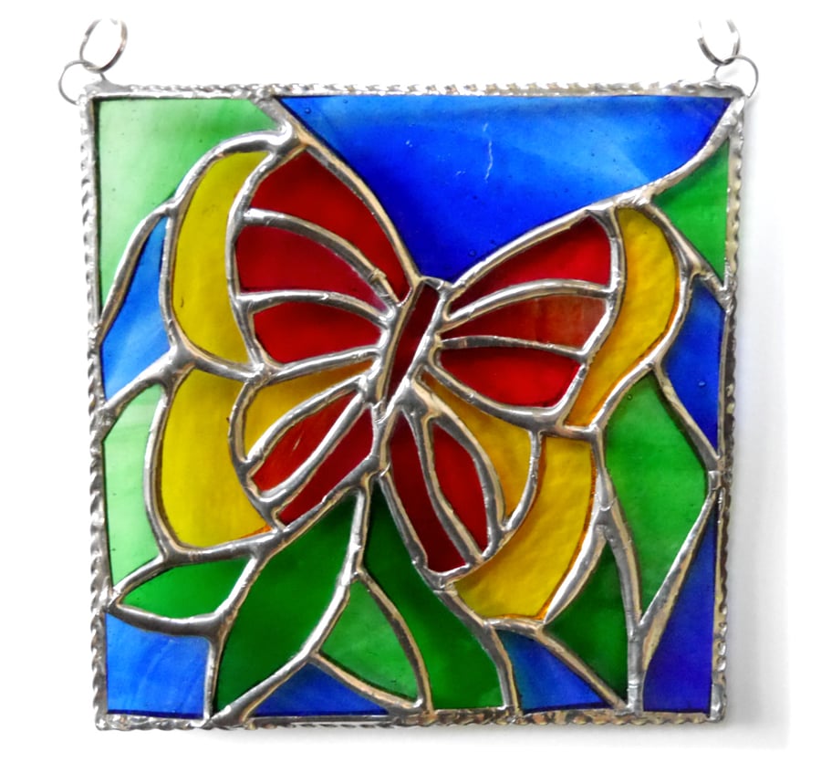 Butterfly Picture Stained Glass Suncatcher Panel Handmade