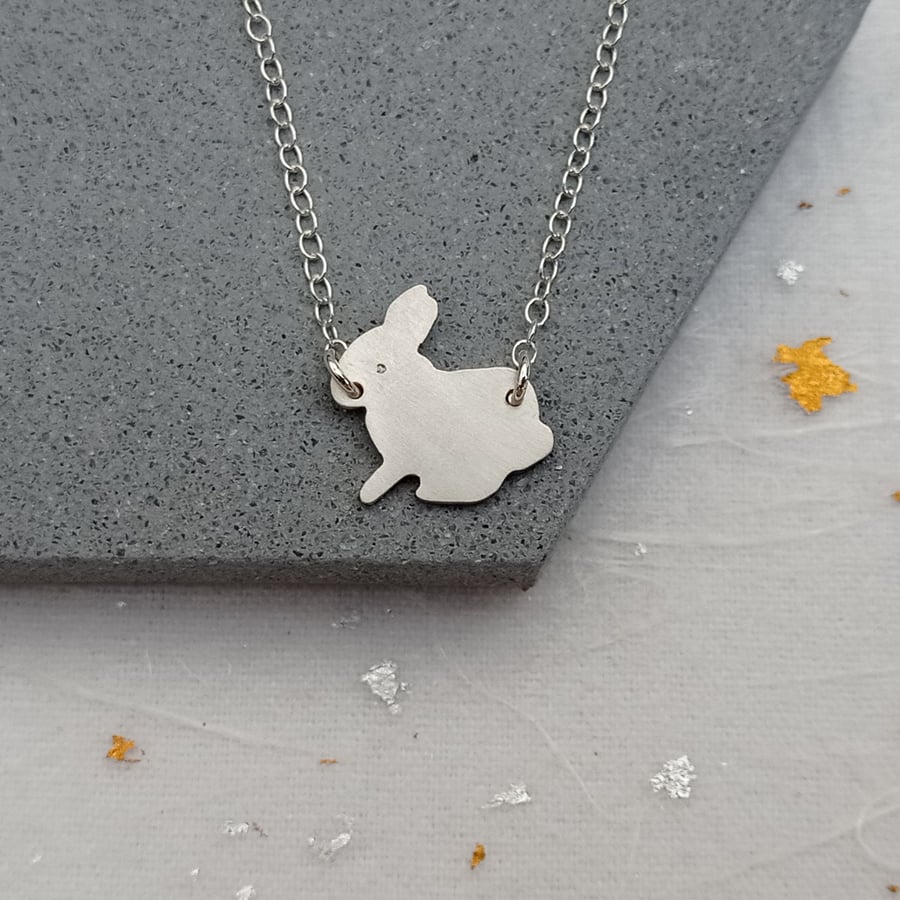 Silver rabbit necklace store
